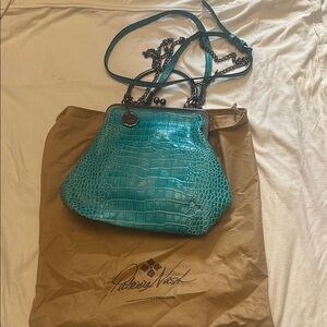 Patricia Nash Blue Shoulder Bag with Textured Finish and Luxurious Design